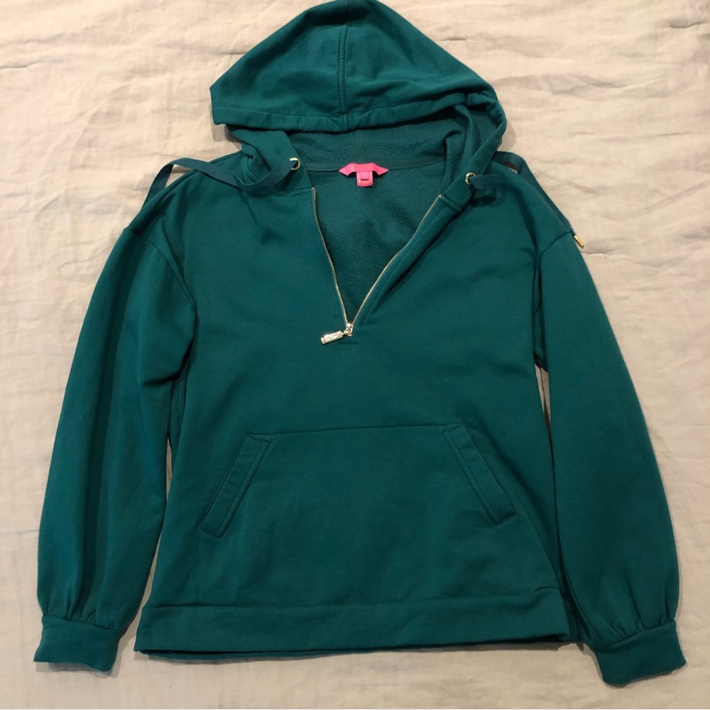 Lilly Pulitzer Green Suri Hoodie EUC